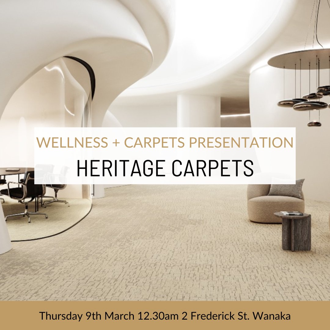 HeritageCarpets's tweet image. If you&apos;re in Central Otago in March, visit the Architecture and Design Library in Wanaka for a chat from Umesh on how carpets contribute to wellness.
RSVP via the ADlibrary website: click on the image under &quot;events&quot; on adlibrary.nz

#adlibrary #heritagecarpetsnz