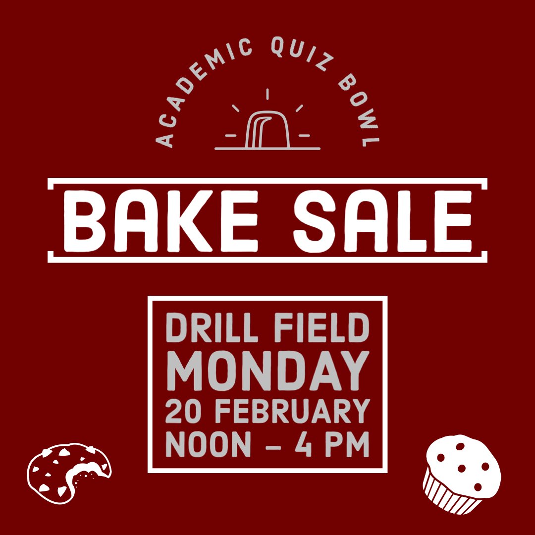 Find us on the Drill Field tomorrow! 🍪🍪🍪