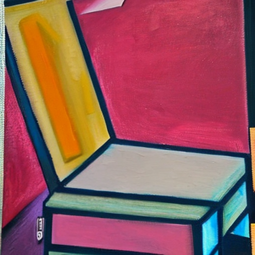 aitelephone on Twitter "a painting of a chair on a colorful