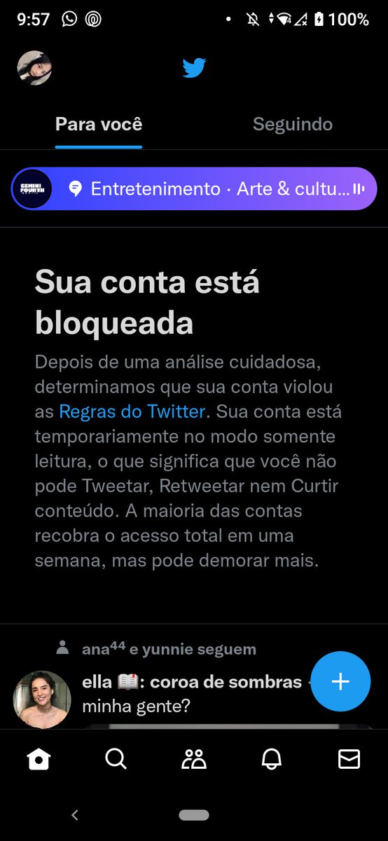 me bloquearam na main