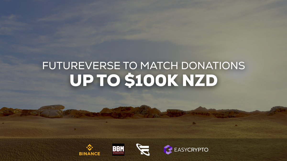 flufworld's tweet photo. 2) @futureverse will be matching donations up to $100K NZD 💫

Thank you to @brownbuttabean, @Binance_NZ and @easycrypto for their incredible work so far supporting our vulnerable communities. 

Please give generously and stay tuned for our wrap-up podcast next Monday ❤️ https://t.co/6VAKyuxZC8