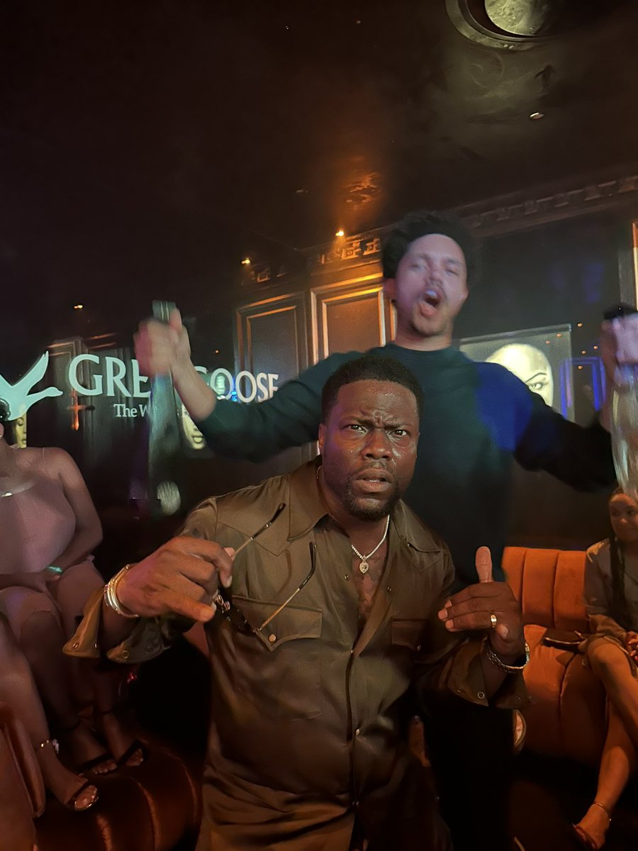 Trevornoah's tweet photo. The crowd was electric, Kevin killed it, and we spent the night celebrating with his tequila. (Which is actually really smooth and delicious. Not an ad, Kevin didn’t want to pay me 😄) https://t.co/F4ETZDHVSN
