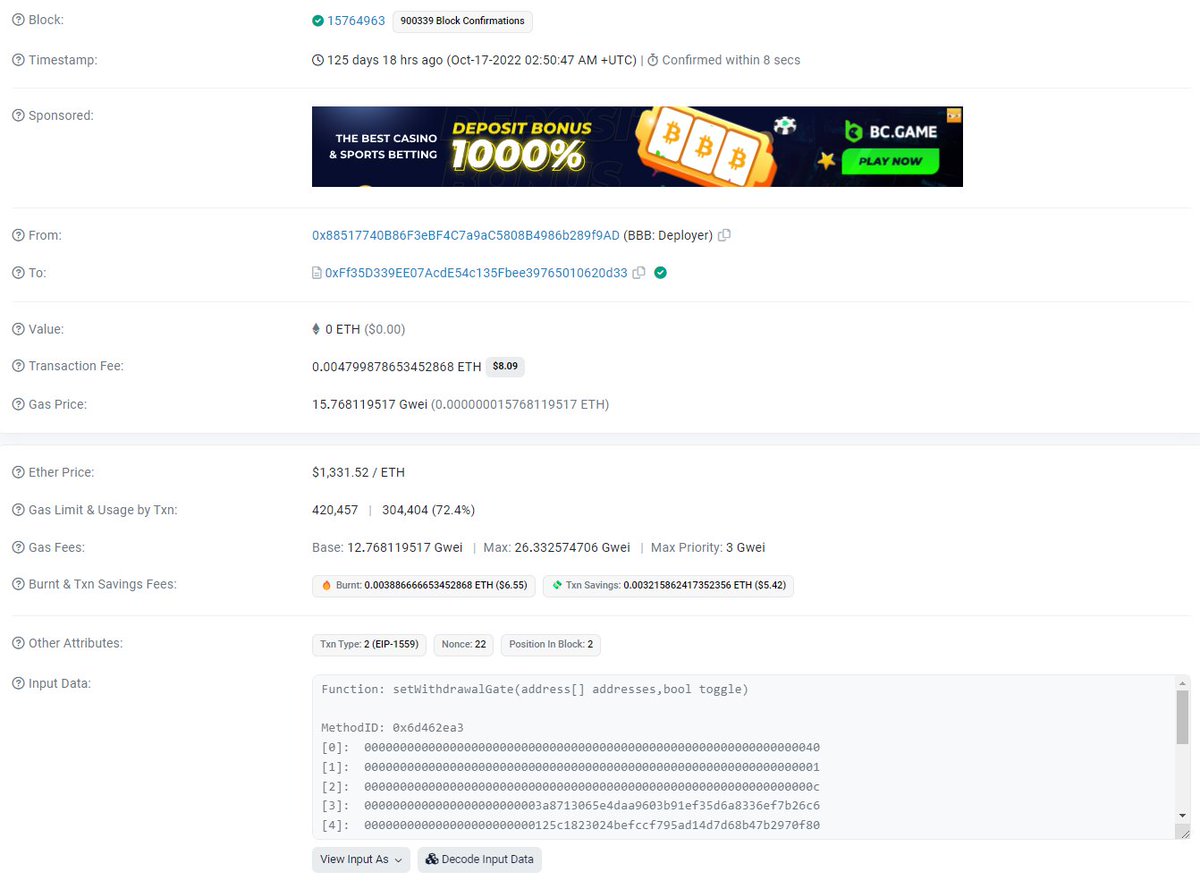 CuriosityNFT's tweet photo. @JeBroniLames @BeepBoopBotz Same function that was used at the beginning of season 1 to lock a few of the largest holders bots (including myself) in the staking contract after they started selling. Sad to see another person fall victim to the nasty little robot. Best of luck 🙏 https://t.co/94qud8VxjH