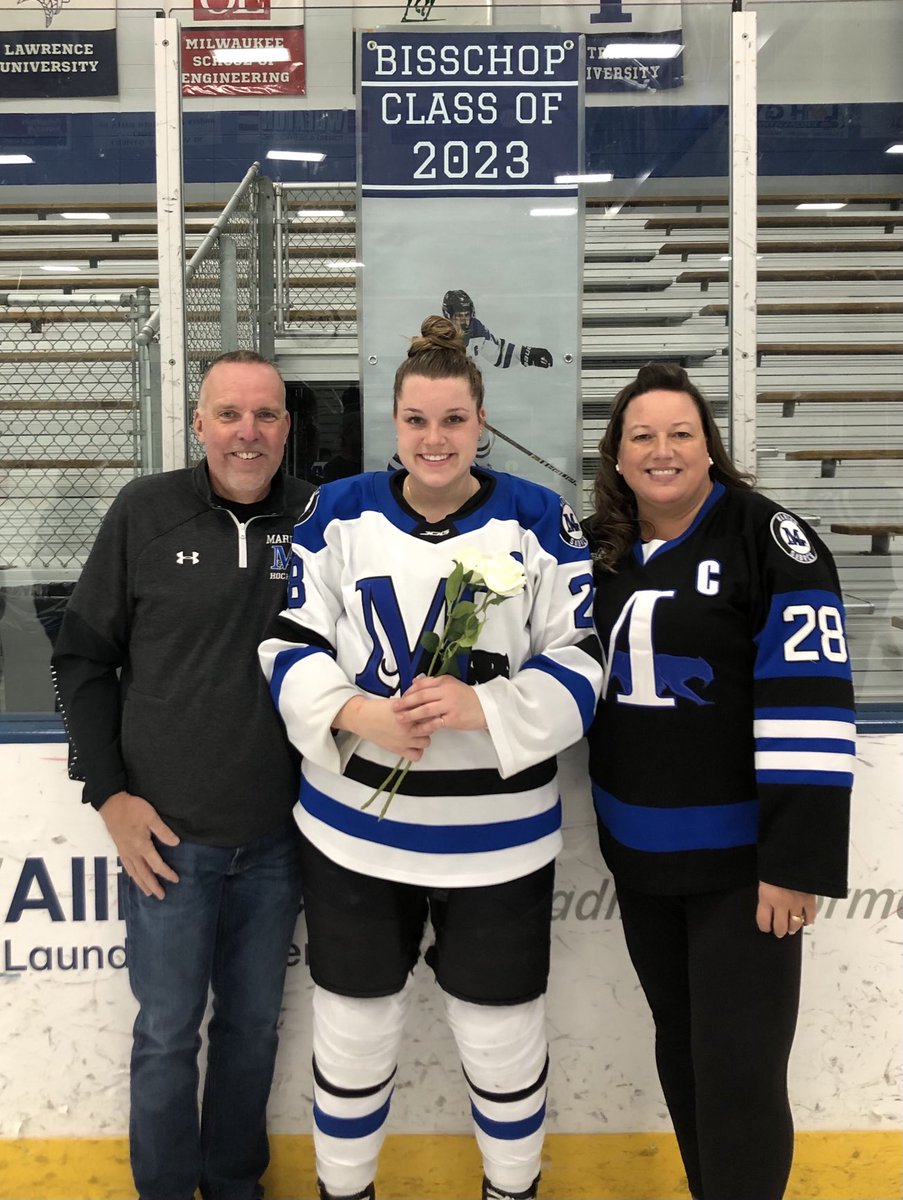 Bisschop_Racing's tweet photo. Words can’t describe how super proud we are of ⁦@kristenbisschop⁩ &amp; all you’ve accomplished wrapping up four years ⁦@marian_wi⁩ with ⁦@MarianWHockey⁩. It’s been an amazing ride &amp; we’ve loved every minute from a freshman 4 years ago to Captain today!We love❤️you! https://t.co/mSifPMslgm