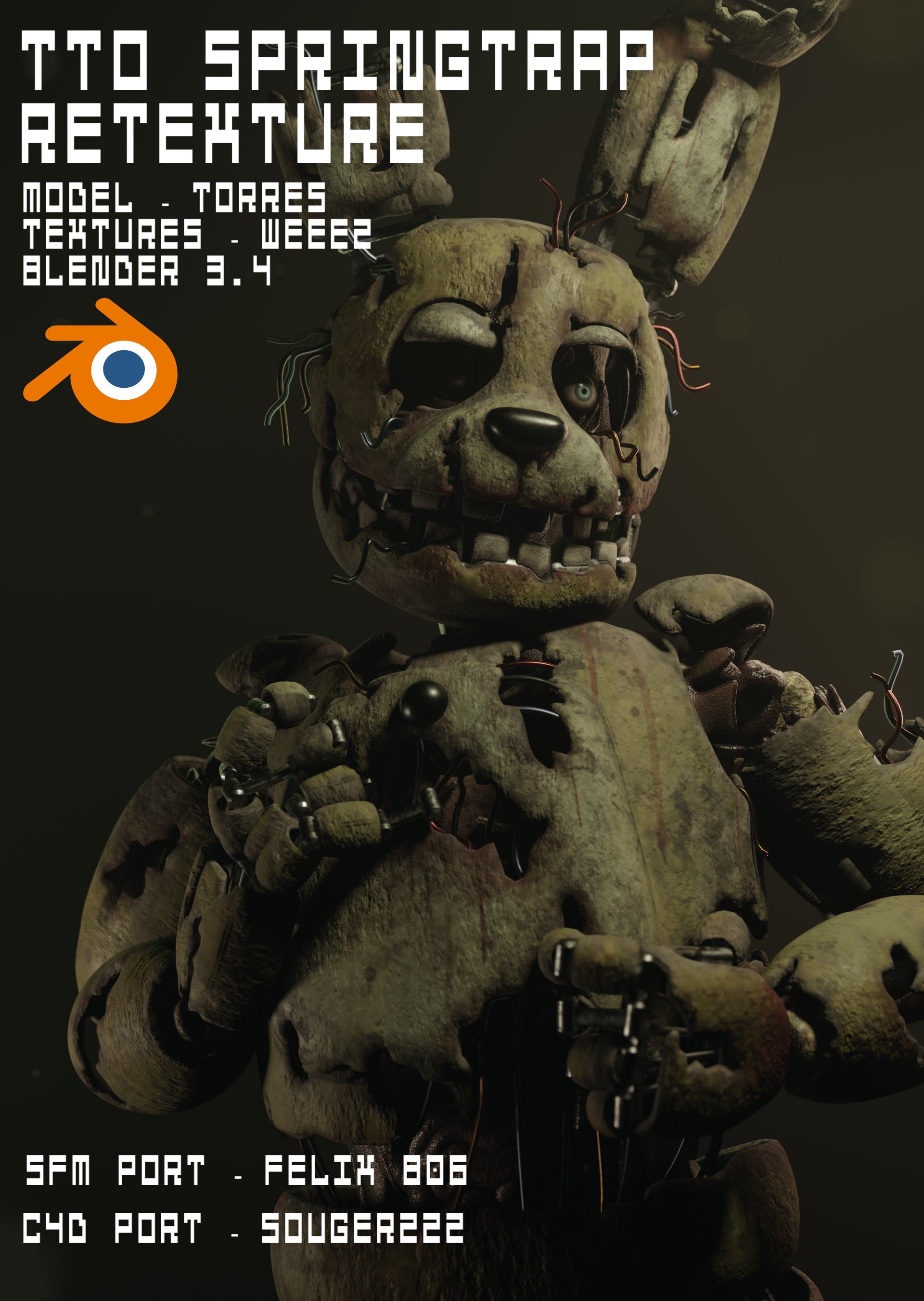 WeeeZ on X: #FNAF #Blender3d Behold my second finished model my