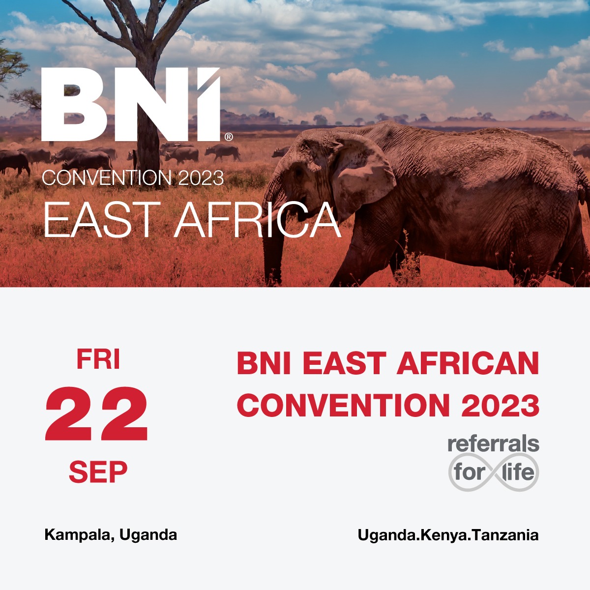 We are so excited to be hosting the BNI East Africa Conference. The conference will be held on September 22nd 2023. @DNKibuuka