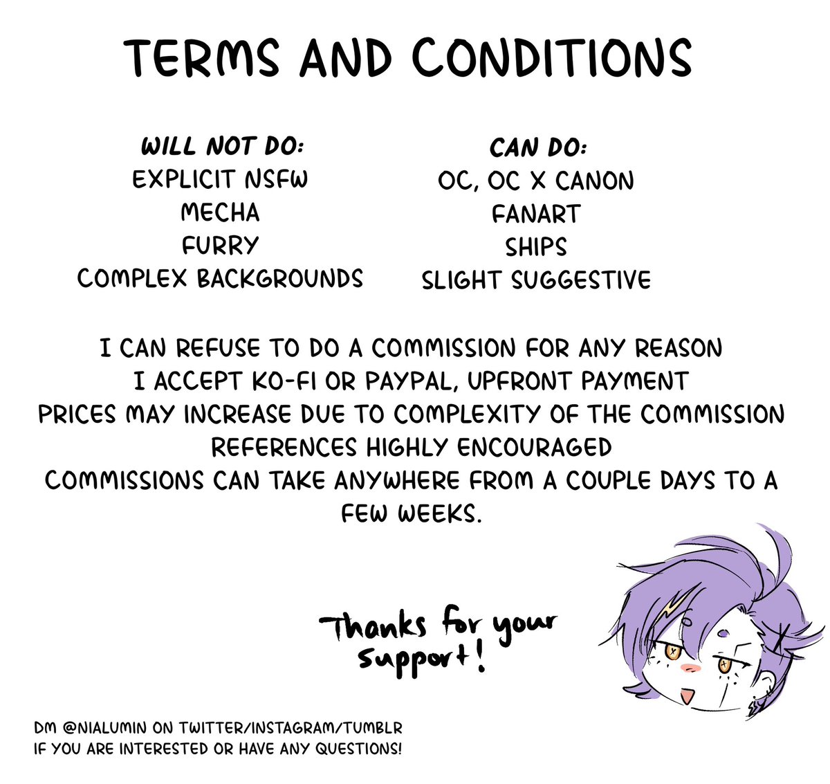 I’m opening c0mmissions!! I’m limiting myself to 3 slots at a time. DM me if you’re interested :)