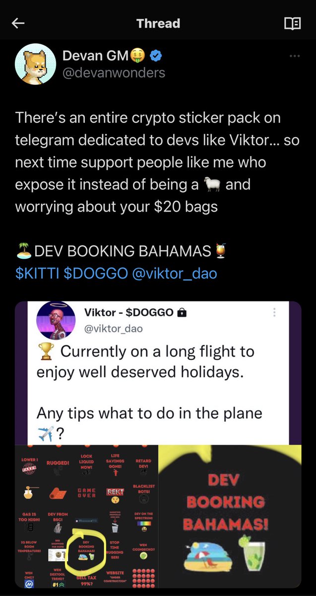 _dogdad's tweet photo. IS THIS REAL LIFE?!?💀💀
🏝️DEV BOOKED BAHAMAS🍹

@viktor_dao $doggo $kitti 
@hey_wallet send 0.003 sbonk to the first 1500 retweets bonk doge https://t.co/eXM0oc0tJM