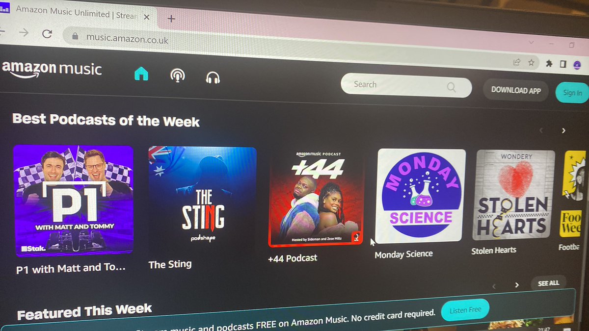 Thank you <a href="/amazonmusic/">Amazon Music</a> <a href="/amazonmusicuk/">Amazon Music UK</a> for the recognition!!! So proud of all that <a href="/mondayscience/">Scimon</a> has achieved over the years! It’s not been easy, it’s been hard but it’s only the beginning!! #amazonmusic #bestpodcastoftheweek #mondayscience #grateful #podcast #visibility #science