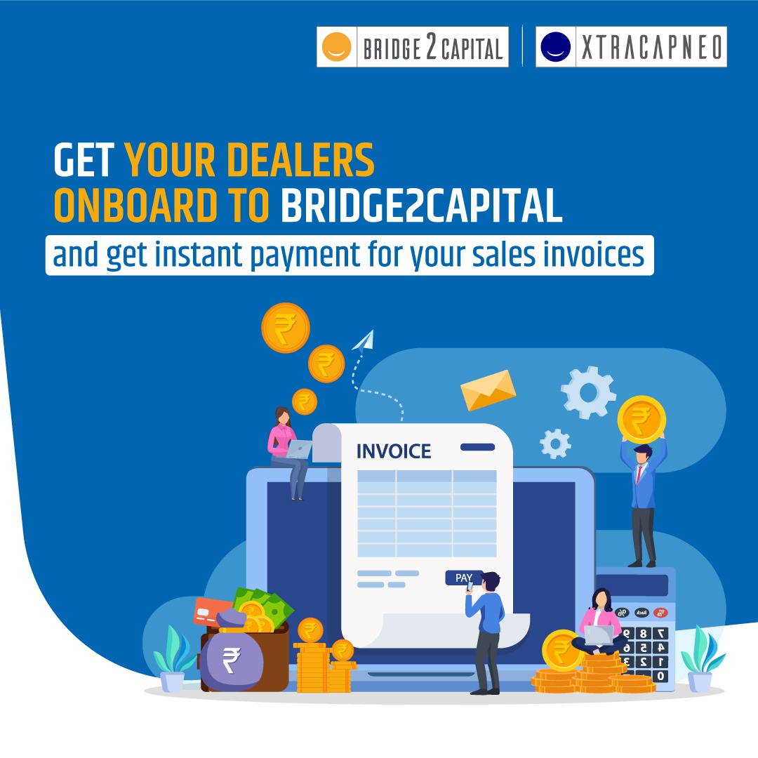bridge2capital's tweet image. Get the disbursement of your sales invoices as soon as the dealer approves the purchase on Bridge2Capital.

#Xtracap #XtracapNeo #SecureFinancing #WorkingCapital #GrowYourBusiness  #ChanelFinancing #FinancingSolutions