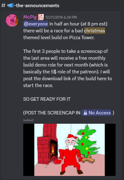 Pizza Tower Facts on Twitter: "In December 2018 a contest was held, in  which the Discord server would race each other in "The Grinch Build" a  troll level designed to be tricky.
