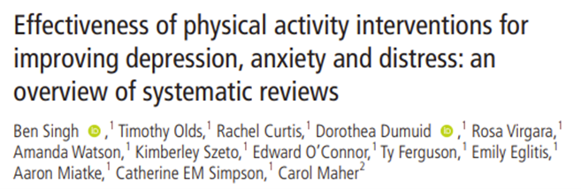 BenSinghPhD's tweet photo. Our new review summarising the evidence of the effects of PA on mental health in @BJSM_BMJ   @UniversitySA  @ARENA_UniSA 

https://t.co/a4ygBalQQn https://t.co/9FcDRUuqZW