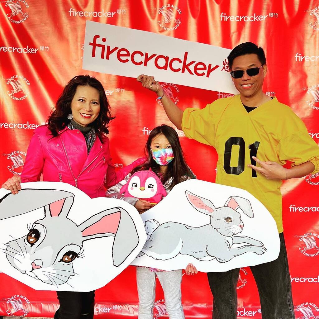 larissalam's tweet photo. Fabulous fun helping kick off #firecrackerrun2023 by singing anthem. Great to be back in-person again #chinatownla for this tradition and see friends I haven’t seen in awhile. 
@firecracker10k #firecracker10k #firecrackerrun #chinatown #yearoftherabbit https://t.co/99Y1Y0d8OS https://t.co/IgqUNokw9K