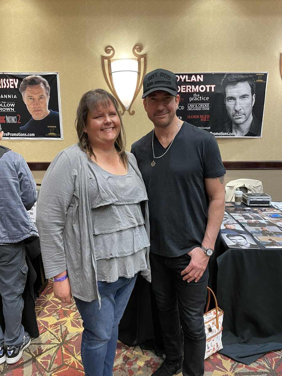 Disneyfan24's tweet photo. A special thank you to @DylanMcDermott for taking the time to talk to me today at the #madmonster party in NC! Just checked meeting you off my bucket list! Phenomenal actor as well as just an overall AMAZING down to earth person! #SSARemyScott #AHS #murderhouse #benharmon https://t.co/eQGghE68YZ