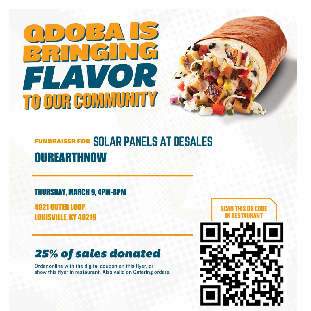 OurEarthNow's tweet image. Join us on March 9 to raise money for #solarpanels for @DeSales_Colts