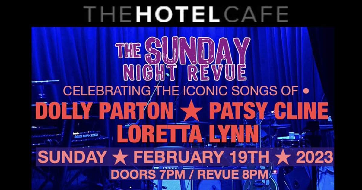 Feb 19th! Captain Danger at Hotel Cafe!
The Sunday Night Revue - Captain Danger kicks off the show at 8pm - Interpreting the music of Iconic Country Artists: Dolly, Patsy &amp; Loretta!
Feat. an amazing cast of LA performers.
<a href="/thehotelcafe/">Hotel Cafe</a>
<a href="/captdanger/">Captain Danger</a>
captaindanger.com