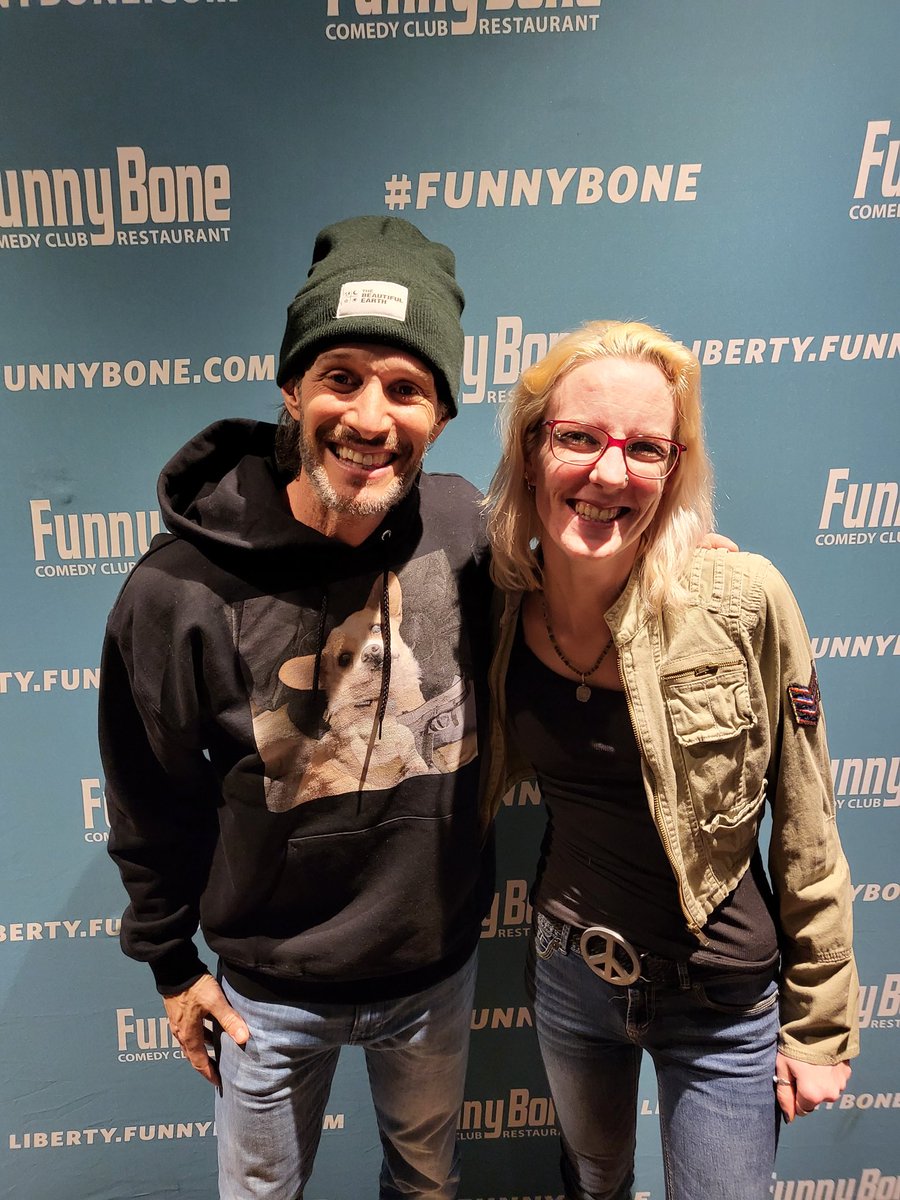 Got to take Mindy(<a href="/RippinGypsy/">Rippin Gypsy</a>) out for her birthday at @LibertyComedy to see Mr. <a href="/joshwolfcomedy/">Josh Wolf</a>.
We might have participated some during the show, which got us some props at the meet and great. Josh might have a call to make for Mindy &amp; I to helps us out some... #hallpasshero :)