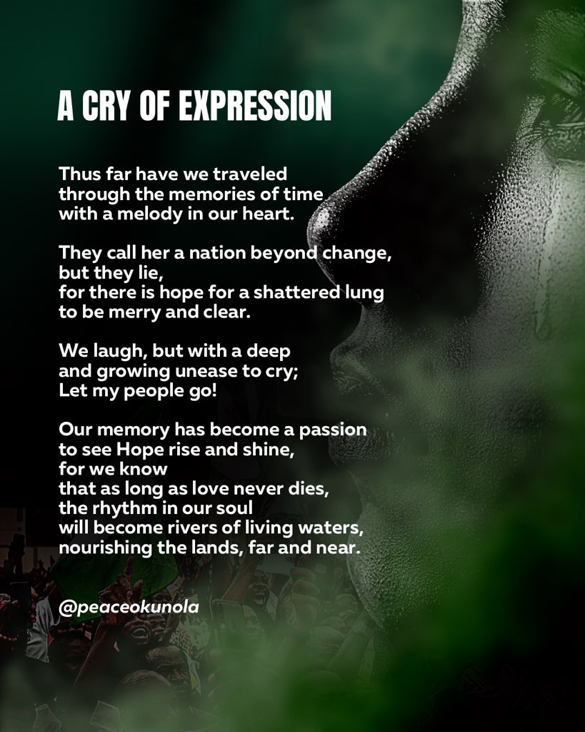 is well with Nigeria! 🇳🇬🇳🇬🇳🇬

#poem #poetry #inspire #naija #nigeria #nigeriamycountry #peacespeaks