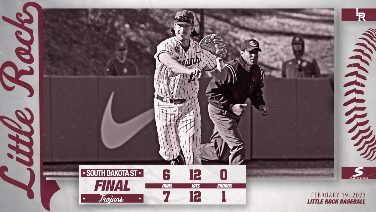 LittleRockBSB's tweet photo. FINAL from Gary Hogan.

Lukas Frers pitches a scoreless ninth and the Trojans take the series!

#LittleRocksTeam ⚔️ https://t.co/HIESFi02dA