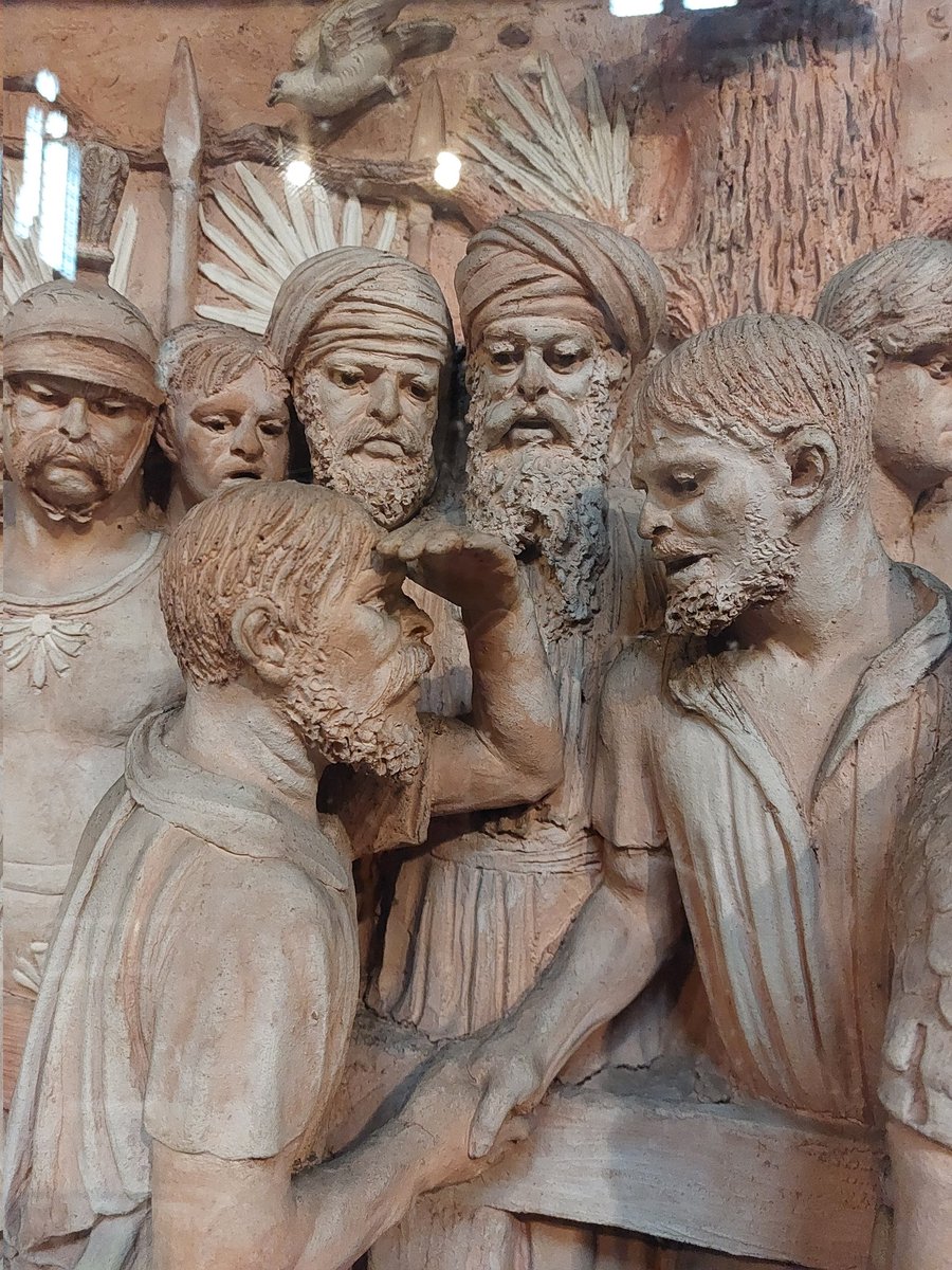 CamAcz's tweet photo. The Tinworth panel (1880) at Truro Cathedral is so alive it's clay carvings almost move. https://t.co/ePPBx3jgu2