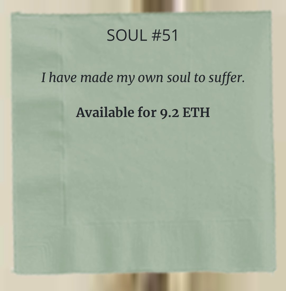 selling my soul for 9.20 ETH - any takers?