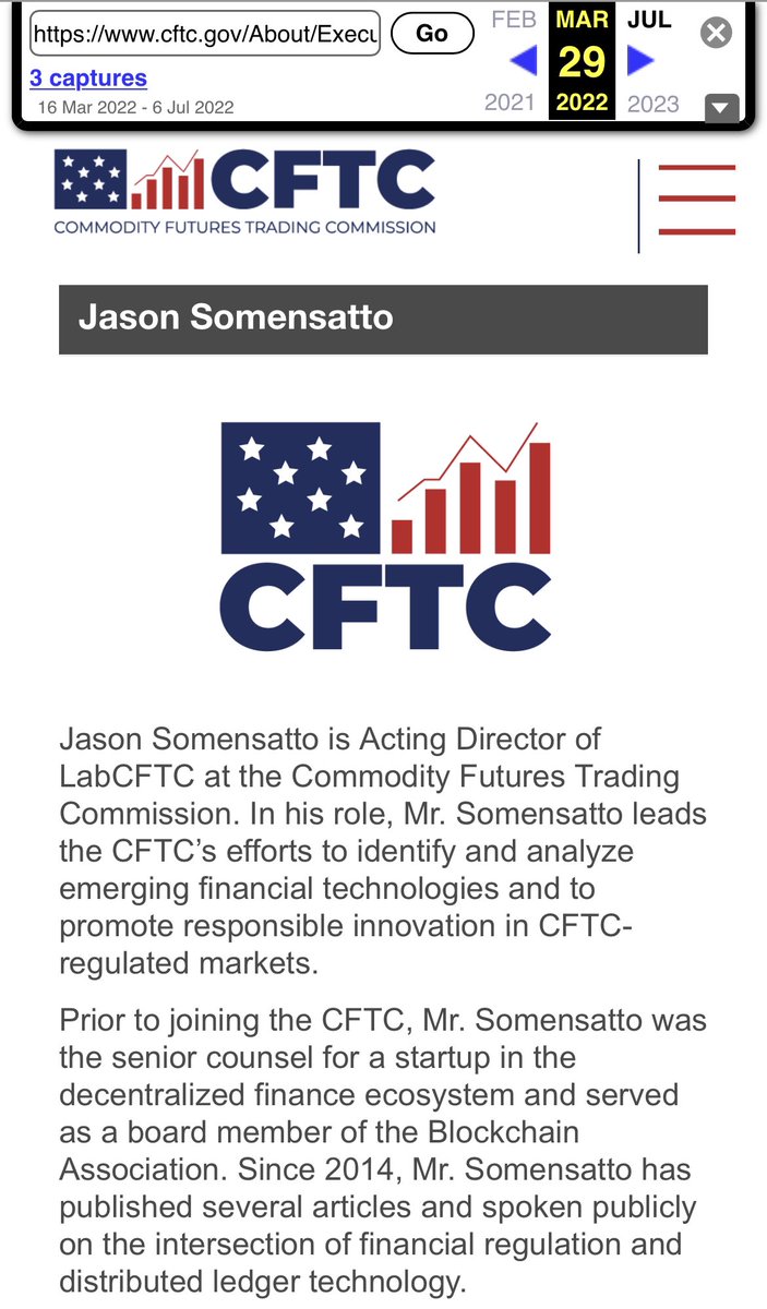 NerdNationUnbox's tweet photo. Jason Somensatto is acting Dir. for #LabCFTC. The @CFTC either removed or made his bio private. Thank you #WBM which shows that Somensatto comes from the Blockchain Association which in reality has refused to defend @Ripple. Somensatto also comes from #0xLabs huge in #Ethereum https://t.co/aouPhwmDht