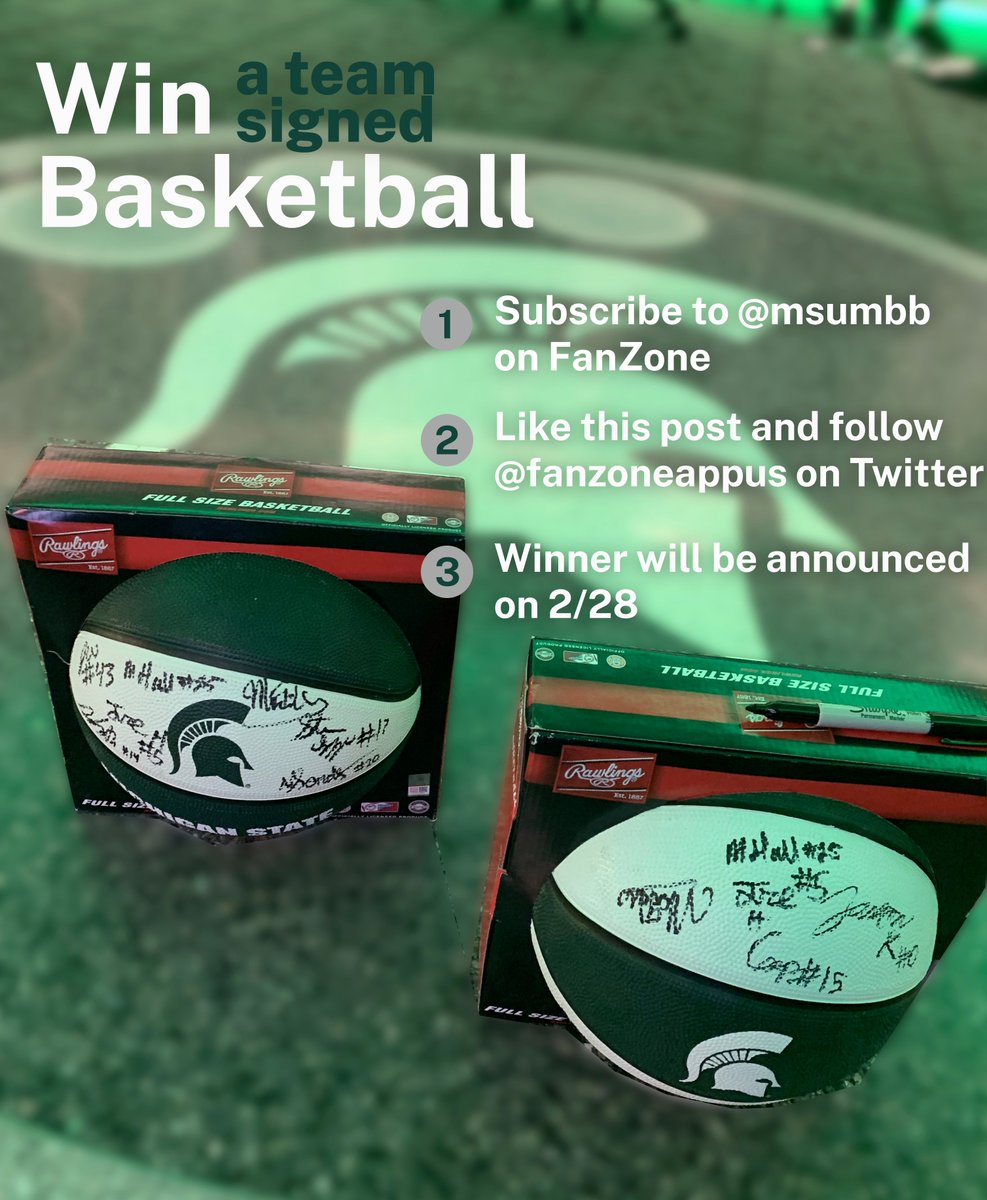 Support Michigan State MBB on FanZone to access behind-the-scenes content, engage with the players, and join a community of Spartan fans! One lucky supporter will win a team signed basketball. Winner will be announced on 2/28 on their FanZone. #NIL #MSU
fanzoneapp.us/user/msumbb