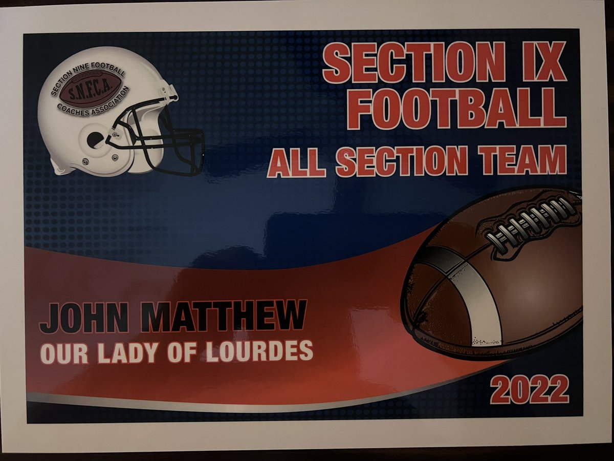 Congratulations to my brother from <a href="/OLLWarriors/">Our Lady of Lourdes Athletics</a> that made all section, we had one hell of a season <a href="/jackcurrie17/">Jack Currie</a> <a href="/DylanJorgensen8/">Dylan Jorgensen</a> <a href="/KrauzaMatthew/">Matthew Krauza</a> <a href="/NMiano27/">Nicholas Miano</a> <a href="/MarkBurlingame3/">Mark Burlingame jr</a>