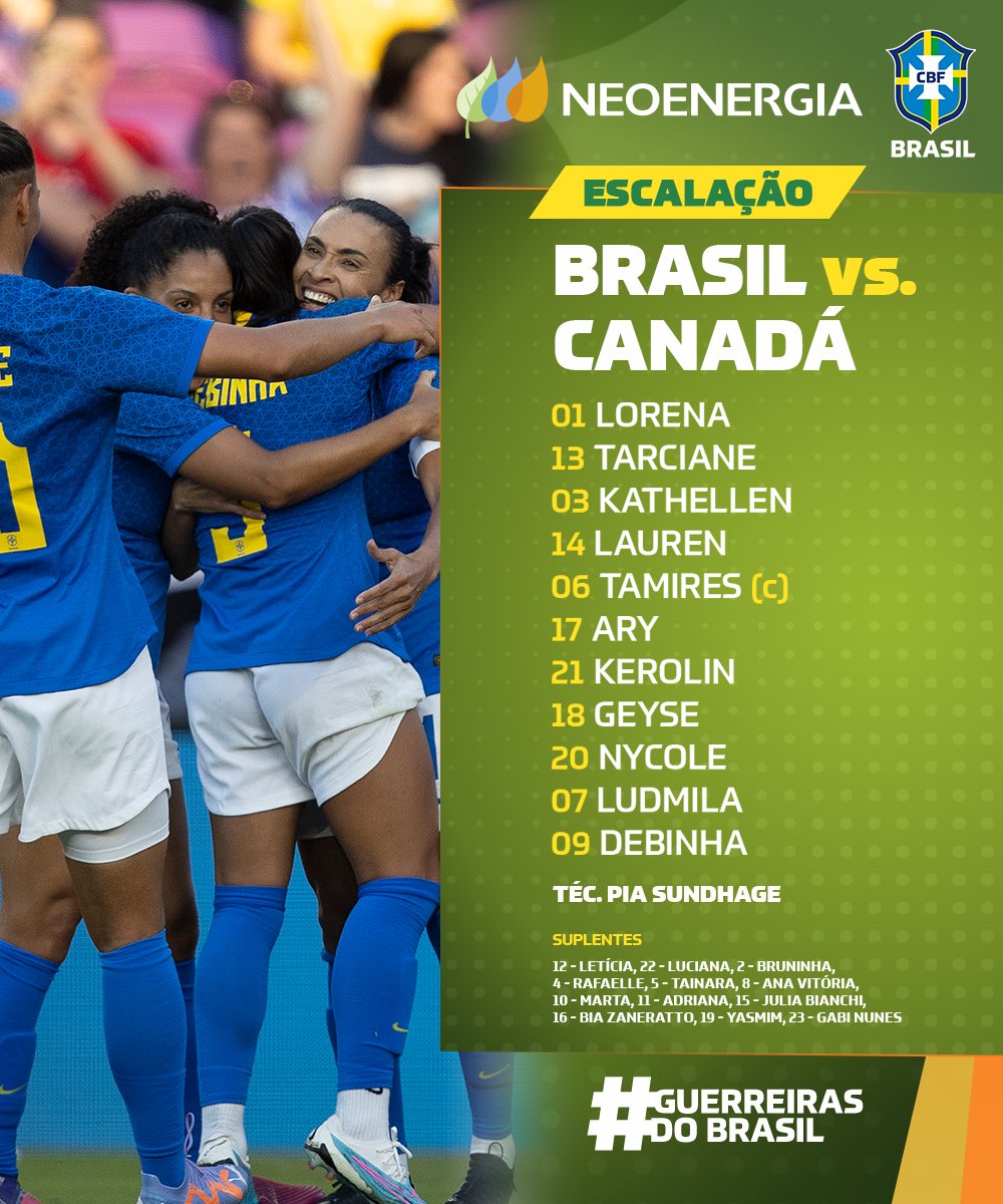 Seleção Feminina de Futebol on X: Hoje tem #GuerreirasDoBrasil em