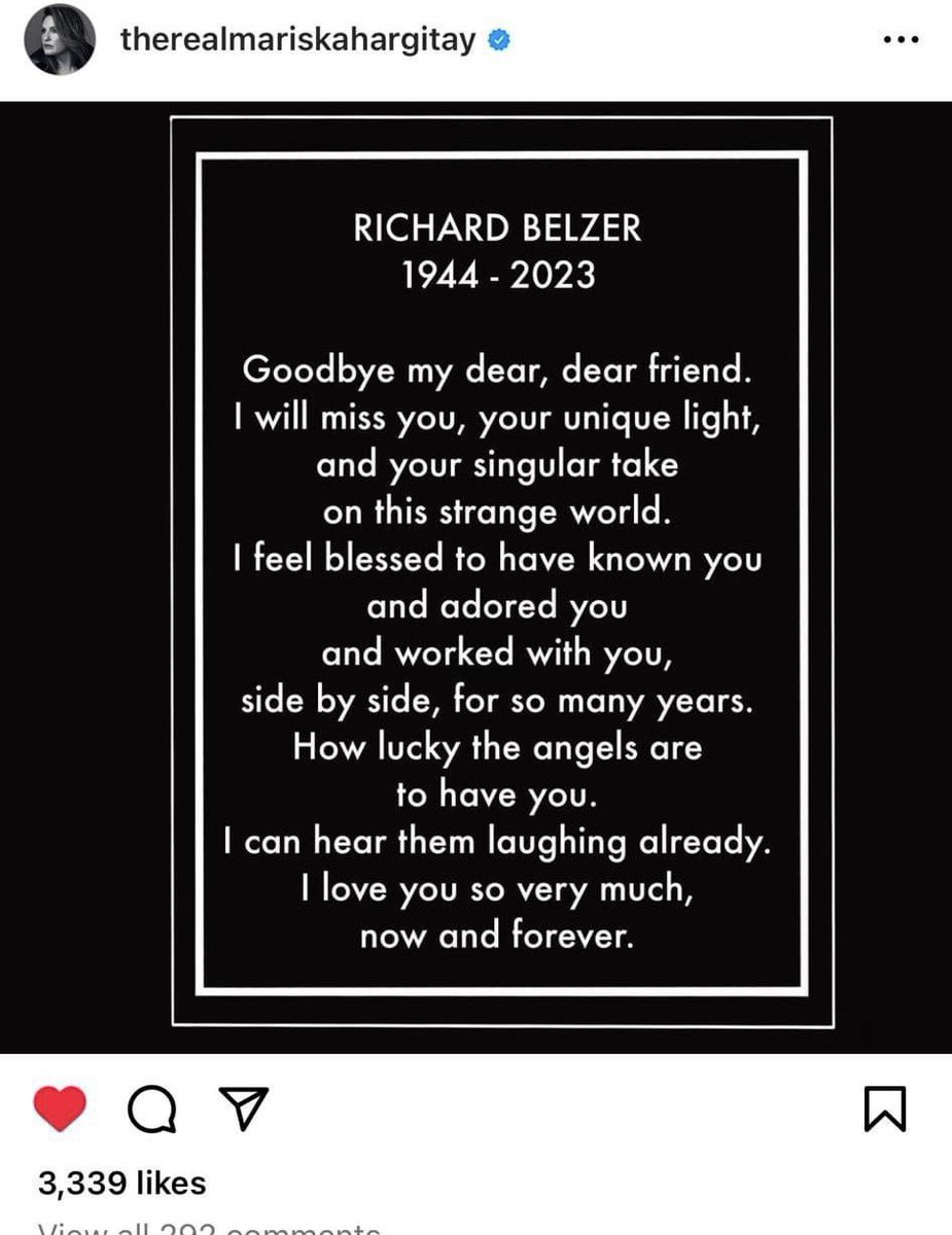 Rip to my uncle Munch (Richard Belzer). Your role will forever hold a legacy. You’ll be truly missed I’ll rewatch L&O SVU 1000 times just to see your face brighten my day. Thank you for leaving a mark on me. 🥺❤️❤️❤️❤️ #lawandordersvu #RIPRichardBelzer