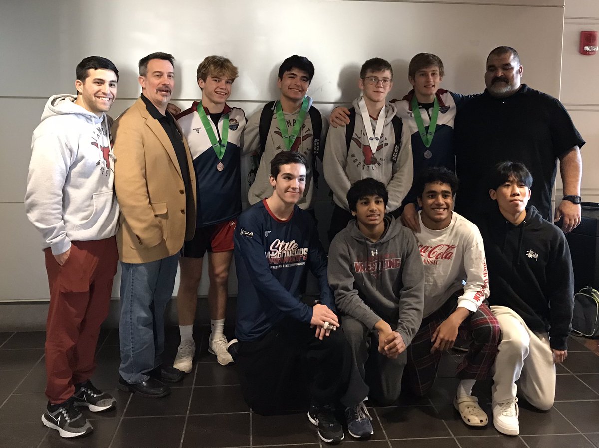 Great group to coach. Really enjoyed these last few weeks watching them compete. 6th at State as a team. Been great all year, bonus point machines. 5th place Xan Kelly and Max Sciro, 4th Elijah Castillo, 3rd Dylan Lobdell.