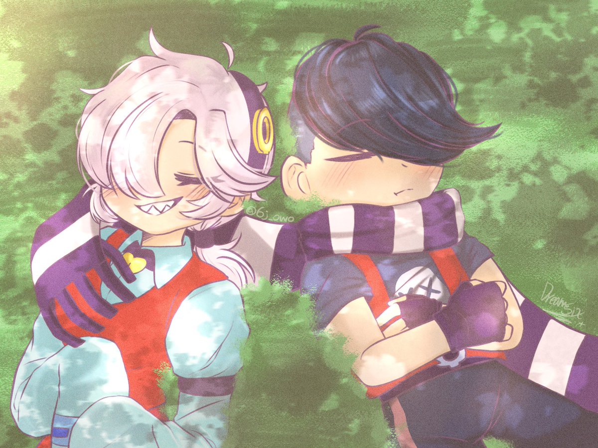 6j_owo's tweet image. Colette💜Edgar 
#BrawlStars #BrawlStarsArt