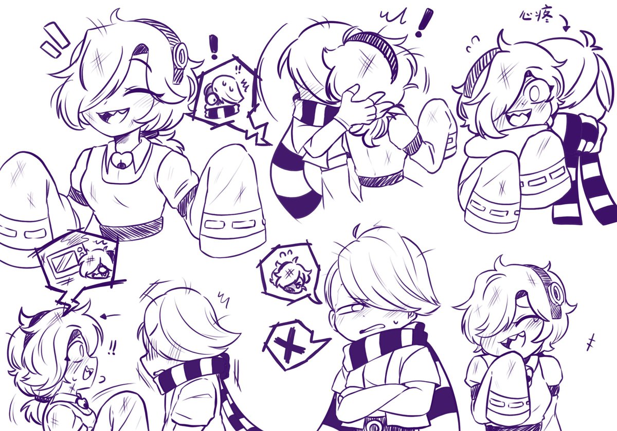 6j_owo's tweet image. Colette💜Edgar 
#BrawlStars #BrawlStarsArt