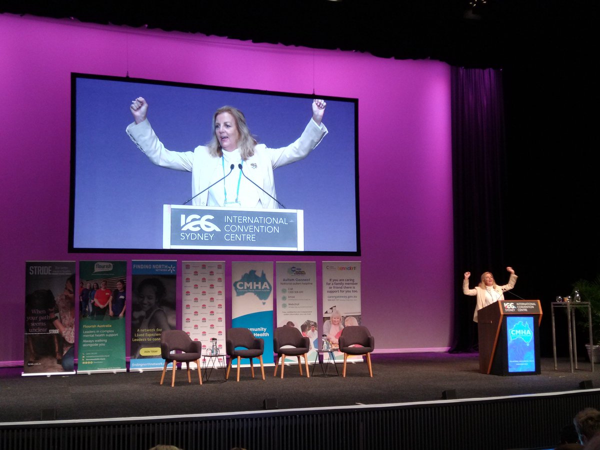 Judith_Drake2's tweet photo. Jean Kittson welcoming everyone to the 4th #CMHA2023 #NDIS &amp; Mental Health Conference, to learn, share, discuss, debate, improve &amp; celebrate. @CMHAustralia https://t.co/U08vi7NwRS