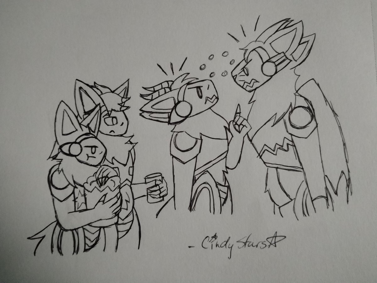 CindyStars4's tweet photo. @Samenstein : "What are they arguing about again?"
Me (as Nebula): "Who's more down bad."
Some of the drunk game that I have witnessed between @KinqBvg and @LunaDJ8 https://t.co/Bxi3lbnqFT