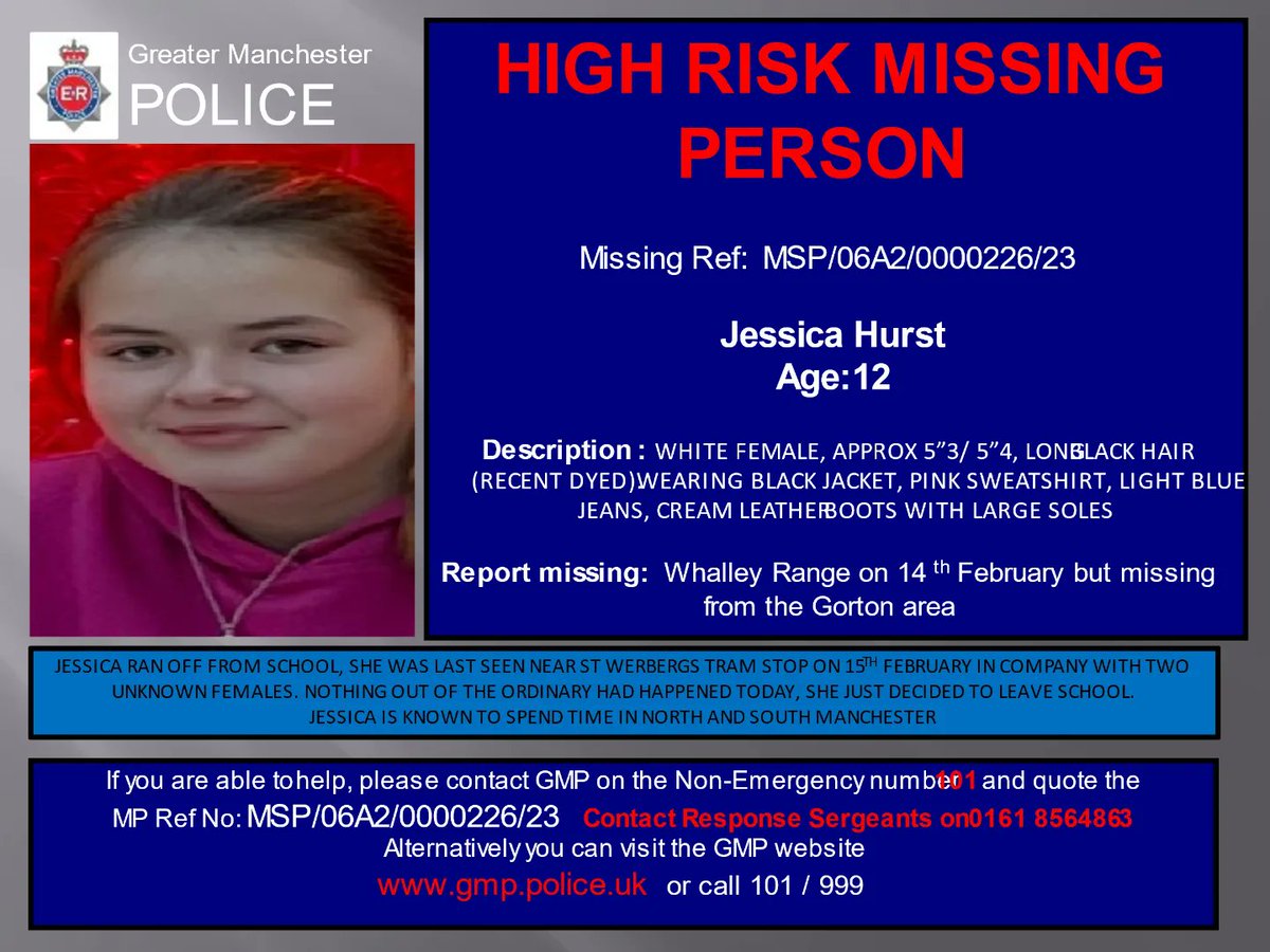 Jessica Hurst is no longer missing.
Thanks to everyone who shared the tweet. 🙏