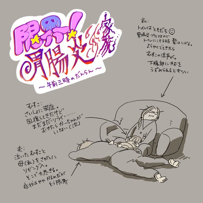 こないだ家族で胃腸炎やった時のハイライト。
午前3時に極まってました🥹 
