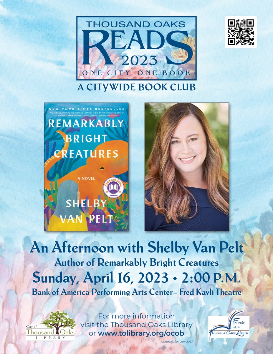 @TOLibrary welcomes author @shelbyvanpelt for One City One Book 2023!