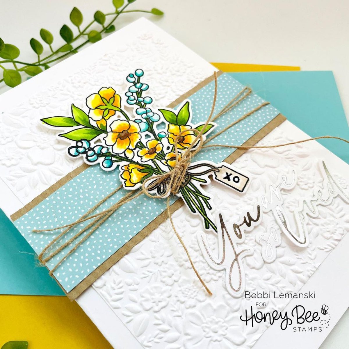 HoneyBeeStamps's tweet photo. Bobbi is on the blog today with this bouquet filled with yellow flowers and lots of love! #honeybeestamps #hbshappyhearts #hbsdesignteam #Cardmakersofinstagram #cardmaking #handmadegreetingcards #homemadegreeting #cardmakerofinstagram #flowercard #floralcard #springcard #copics https://t.co/RET5PioIym