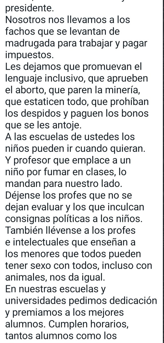 lguerrero1964's tweet photo. Chile Capitalista y Chile Socialista

No sé quién lo escribió, pero está genial...me sumo!!

"Llévense medio país, la mitad que prefieran nos da igual.
Nos quedamos con el 50 % más pobre, no hay problema y hagan la patria socialista..." https://t.co/Gk49Xqo2yq