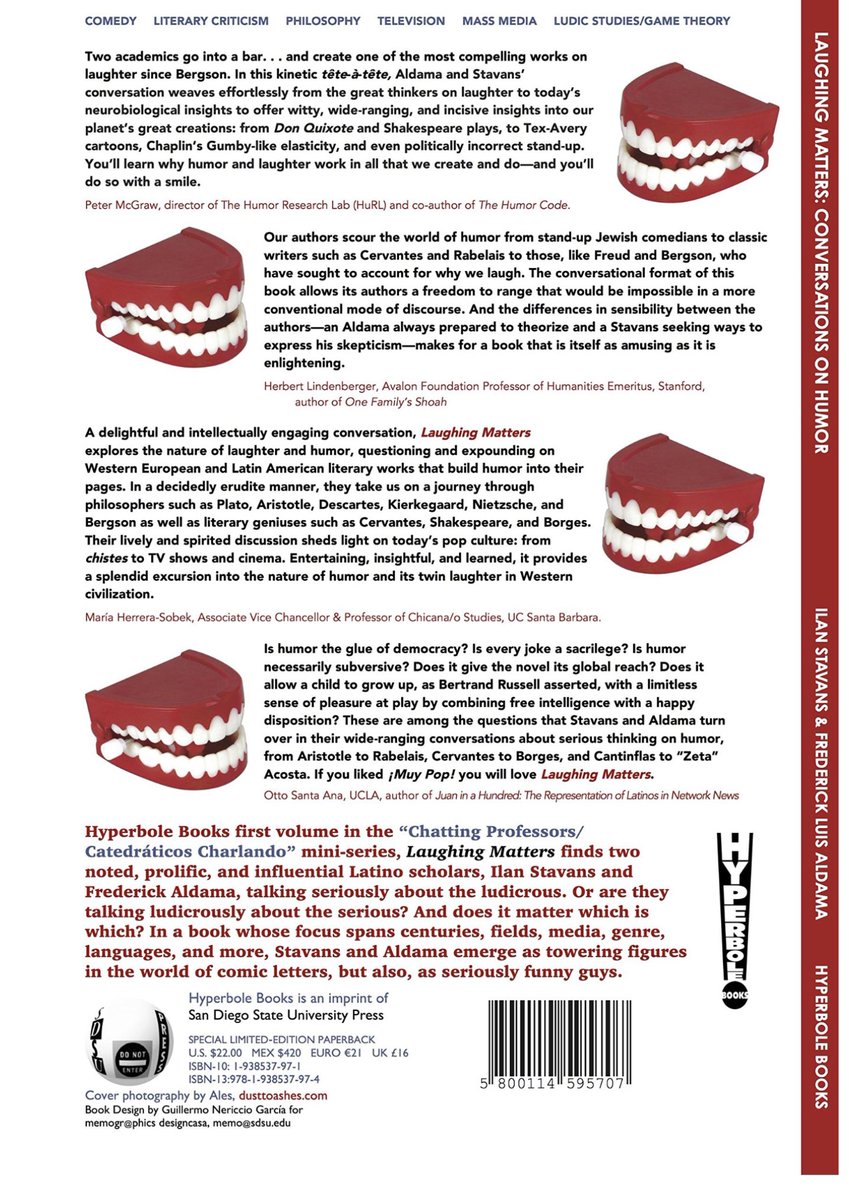 SDSUPress's tweet photo. A stunningly engaging moment in the history of comedy / ludic studies! @IlanStavans and @ProfessorLatinx book LAUGHING MATTERS ➡️ https://t.co/Lfm2zGTTfQ

#comedy #comicstudies #ludic #laughter #scienceoflaughter 

Book design by @eyegiene https://t.co/j4jX6UWYN9