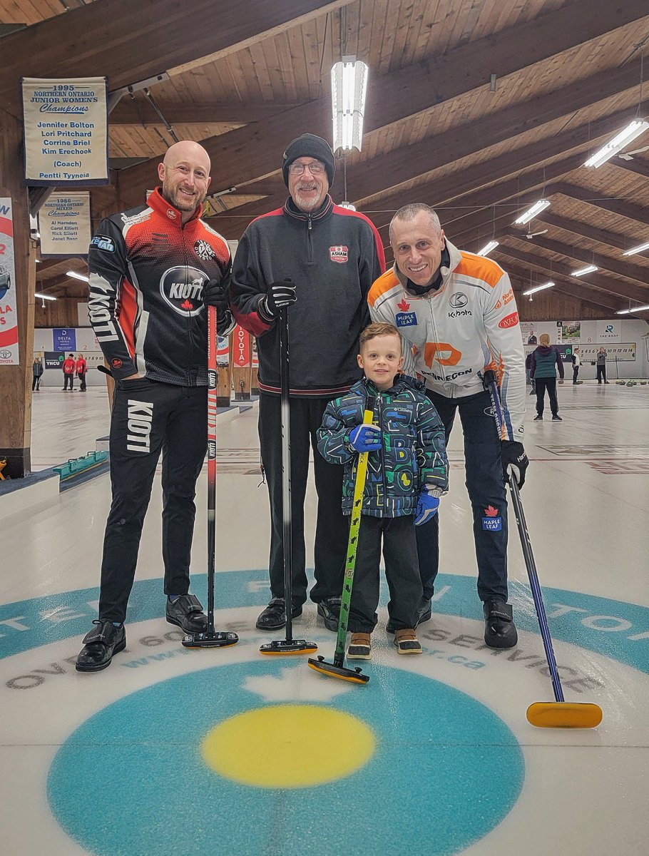 Sunday practice/preparation for the Brier with @eharnden83 - we may be competitors but in the end we want what’s best for one another. We had our father there to hold the broom and provide us feedback. E.J.’s son Maverick was there to show us how to make shots! @CurlingCanada