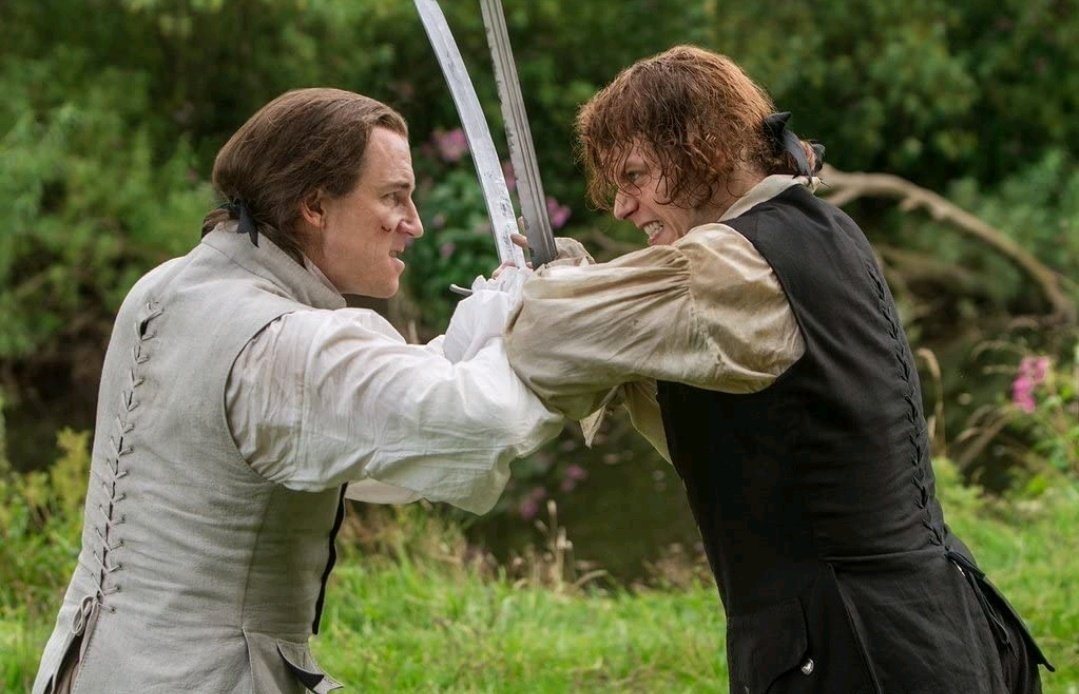 laurenwatkins88's tweet photo. Day 2️⃣9️⃣4️⃣ of #Droughtlander #JamieFraser and #JackRandall duelling before getting arrested in #Season2 of #Outlander ⚔️ #Lionsgate #Starz #Duel #outlanderwatchparty #anotherdroughtlander @Outlander_STARZ @STARZ @lionsgateplusuk @ItsJamieFraser @SamHeughan @TobiasMenzies 🥃 https://t.co/GcSkU5xSqV