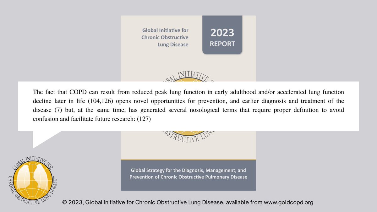 GOLD_COPD's tweet photo. The new #GOLD2023 provides guidance on how to define, early, mild, young, and pre-COPD, as well as PRISM - helping to better facilitate how we discuss #COPD and stimulate future research in all stages of lung health.

Download GOLD 2023: https://t.co/KNReLi59jt https://t.co/Ic8JXScSUh