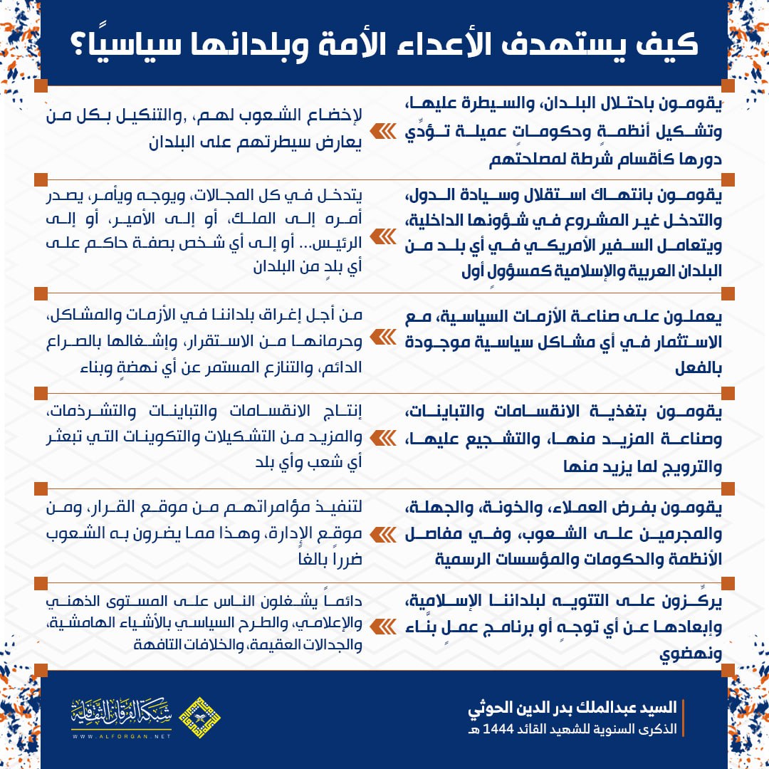 radwan8942's tweet photo. كيف يستهدف الأعداء الأمة وبلدانها سياسيًا؟

السيد القائد https://t.co/qJ8OgRLh0W