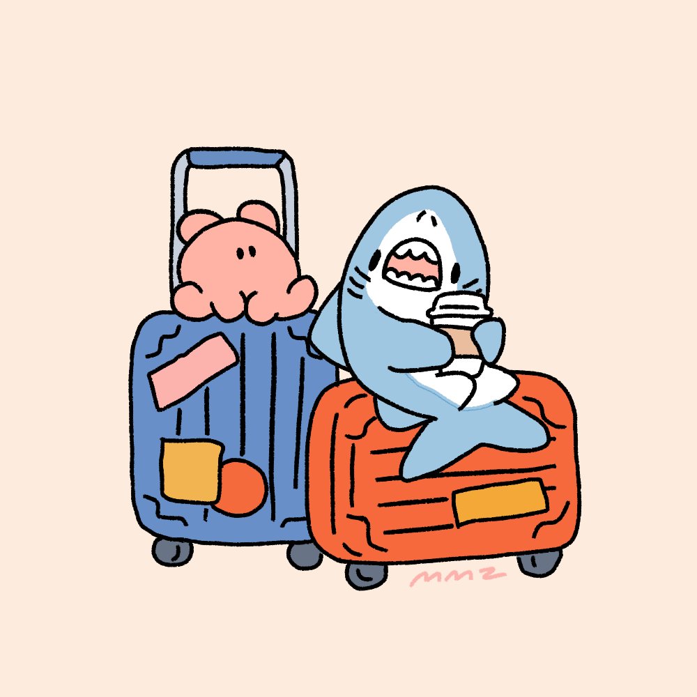 「待ち時間#旅券の日 #イラスト #illustration 」|サメとメンダコ🦈🐙namelessmm2のイラスト