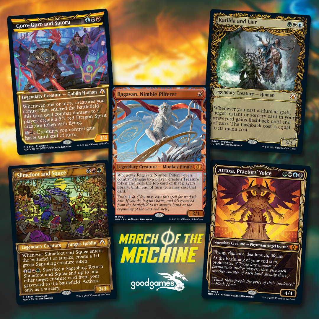 GoodGamesAus's tweet photo. Have you seen these awesome spoilers for #MTGMachine? So many awesome cards, team-ups, and showcase frames!

We're especially excited for the Multiverse Legends and Pre-release Promos (2nd Image😉)

Preorder now: https://t.co/tmxQbPZ3Ts

#MTG #MTGSpoilers https://t.co/hmJT6TDKdj