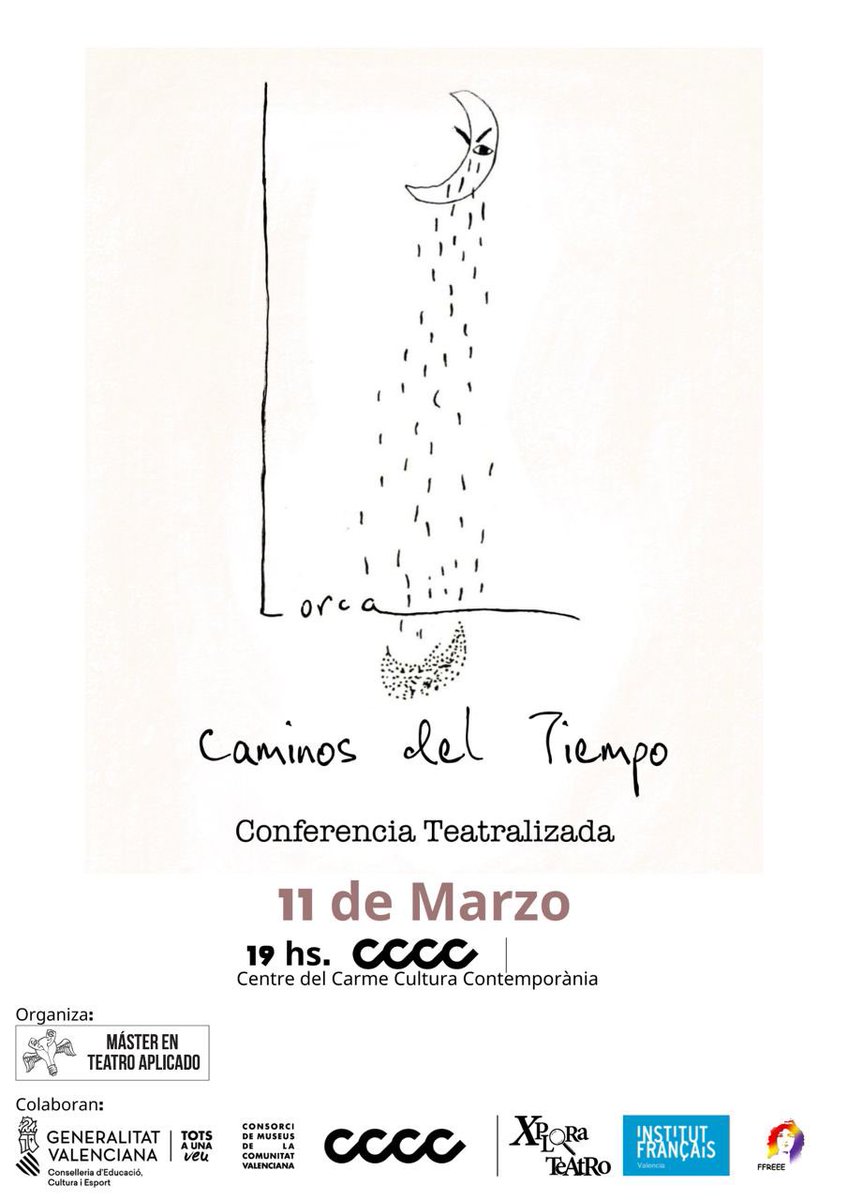 MTeatroAplicado's tweet photo. 💡“Lorca: caminos del tiempo”
Las misiones pedagógicas de la II República y los artistas de La Barraca de Lorca trazaron caminos en el corazón del sueño. Seguimos sus pasos en el aire.

🗣Conférence théâtralise soutenu par @IFValencia #FFREEE 
📅11/03/23
⏳19h
🏛@centredelcarme https://t.co/0uHTvl2muE