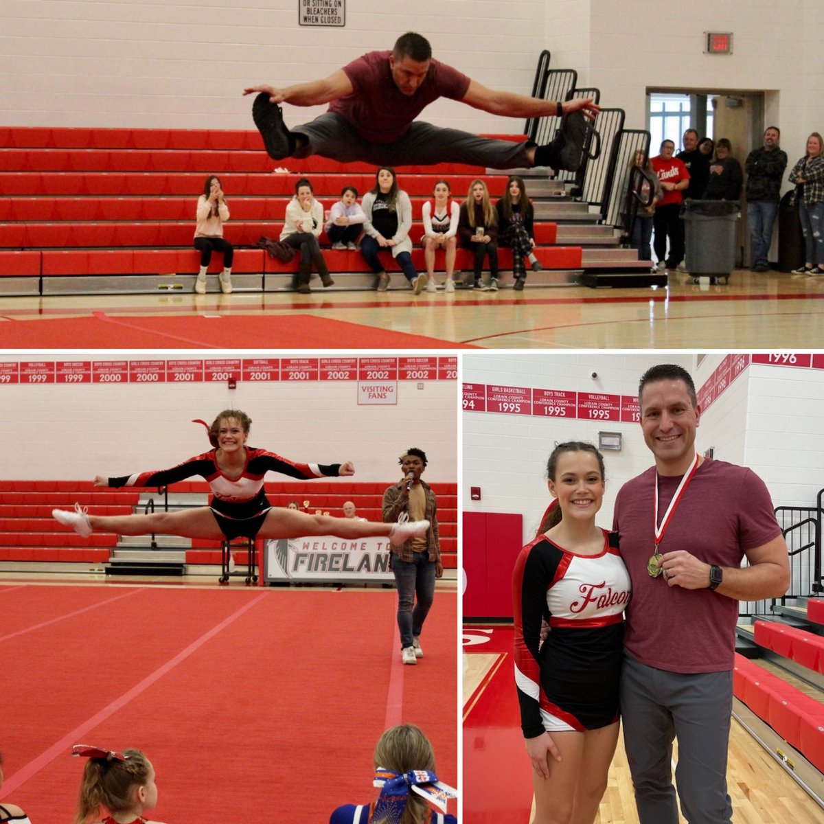 Who did it better? Father showing daughter how its done. #FalconPride