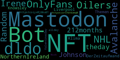 infokalyptisch's tweet photo. Trending in my timeline now: #NFT (3) #Mastodon (2) #Bot (2) #dldo (1) #OnlyFans (1) #Avalanche (1) #Oilers (1) #NHL (1) https://t.co/vZm2QSdCDs